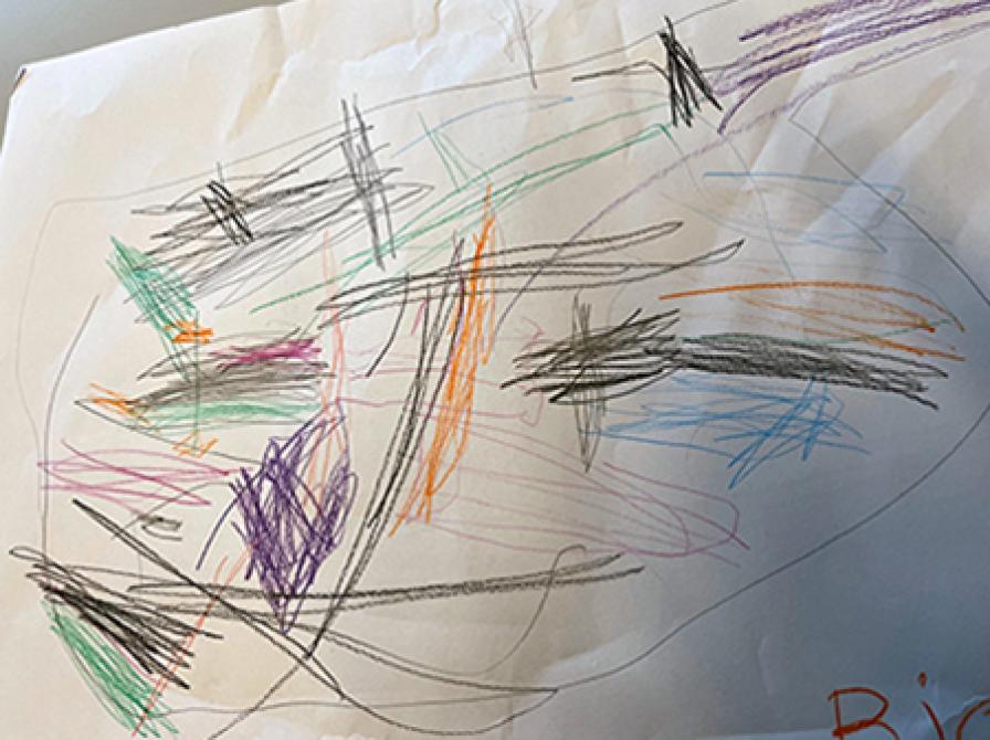 Børnetegninger fra arrangementet 'Bogen om Blom'